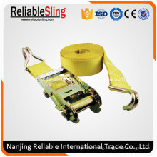 3" Polyester Ratchet Strap with Wire Hooks for Flatbed
